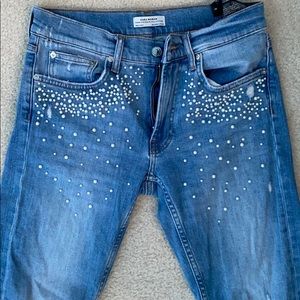 Zara size 2 pearl jeans